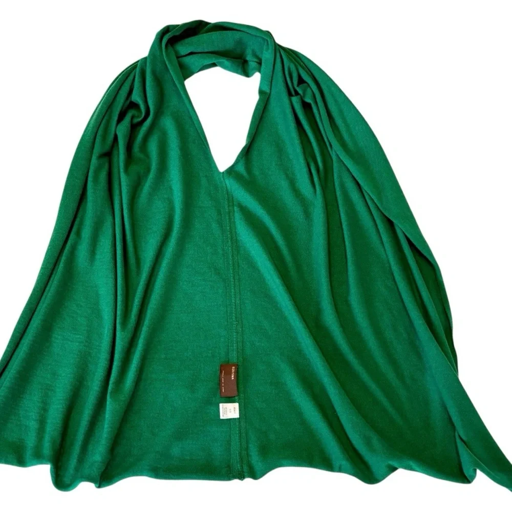 Kerisma Wool Arcylic Emerald Green Soft Knit Poncho Wrap Scarf Shawl Women Drape - Picture 11 of 14